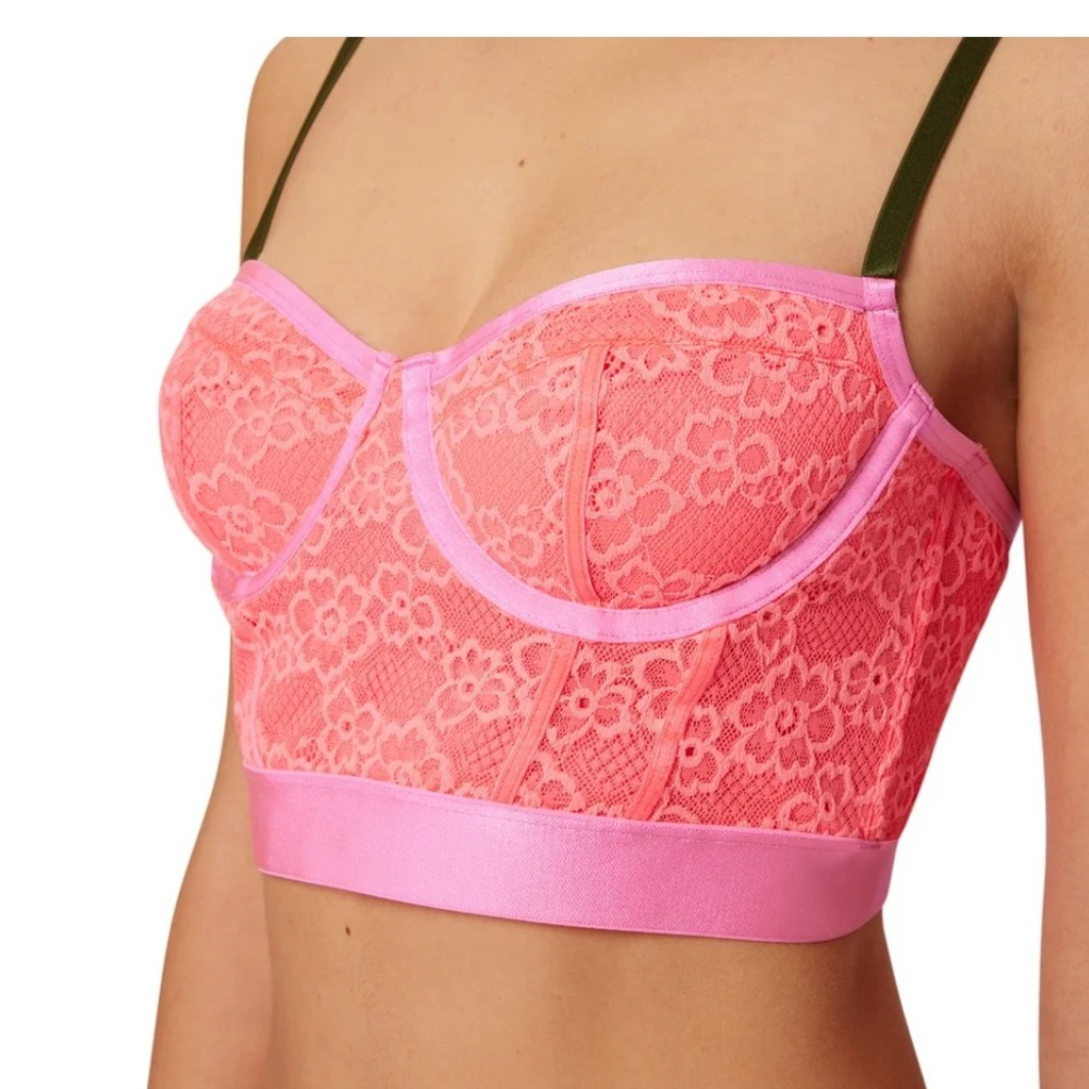 NWT parade XS pink bustier bra wired 1383